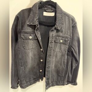 Top Shop Topman Grey/Black Denim Classic Jacket